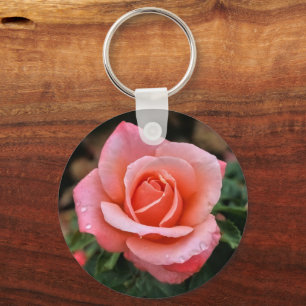 Romantic Rose Botanical Art Print Key Ring
