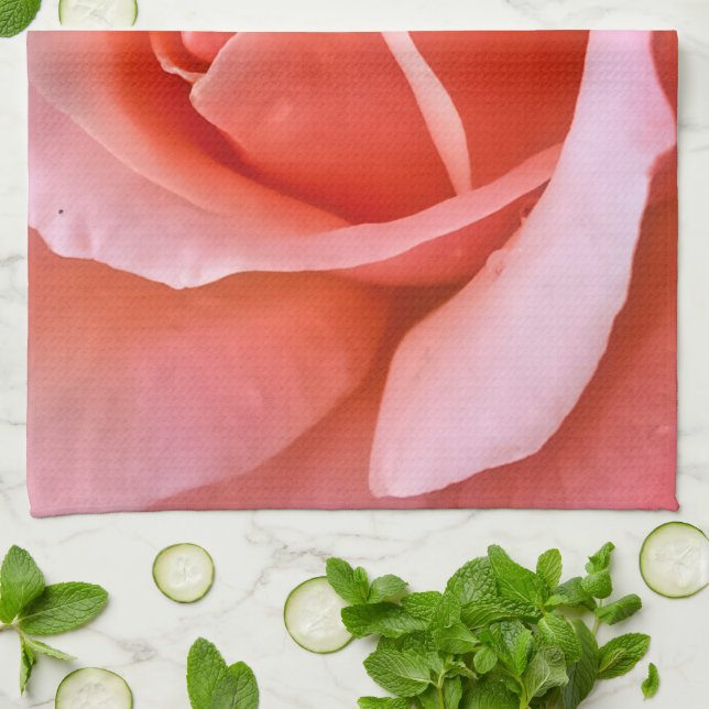 Romantic Rose Botanical Art Print Tea Towel (Folded)