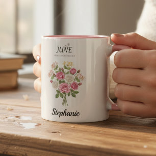 Romantic Rose Bouquet – June Birth Month Mug