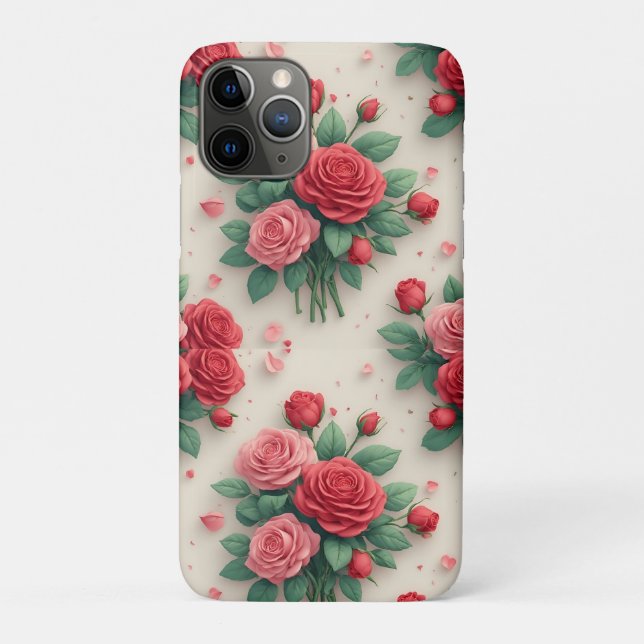 Romantic Rose Bouquet Luxe ✨ Pink Red Floral Case-Mate iPhone Case (Back)