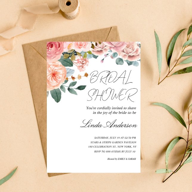 Romantic Rose Bridal Shower Invitation (Creator Uploaded)