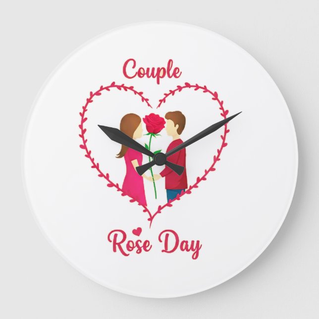 "Romantic Rose Day 2025 🌹💑 | Love Blossoms Like  Large Clock (Front)