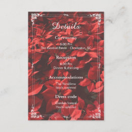 Romantic Rose | Floral Details Editable Wedding  Enclosure Card