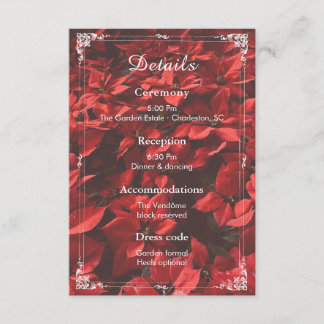 Romantic Rose | Floral Details Editable Wedding  Enclosure Card