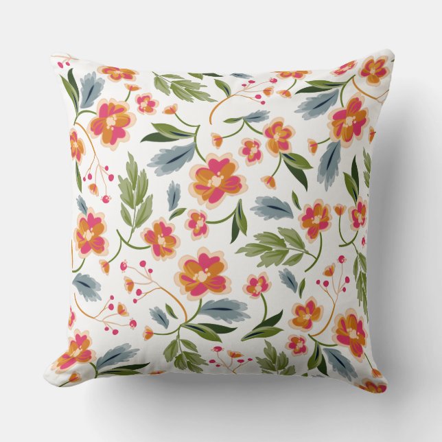 Romantic Rose Floral Seamless Pattern Cushion (Front)