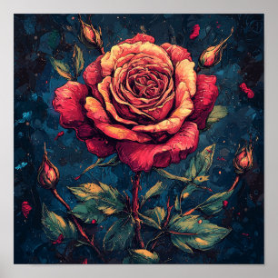 Romantic Rose Flower Wall Hanging Office Decor