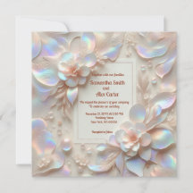 Romantic Rose Flower wedding Invitation Flat Card