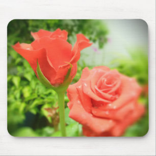 Romantic Rose Flowers Mouse Pad
