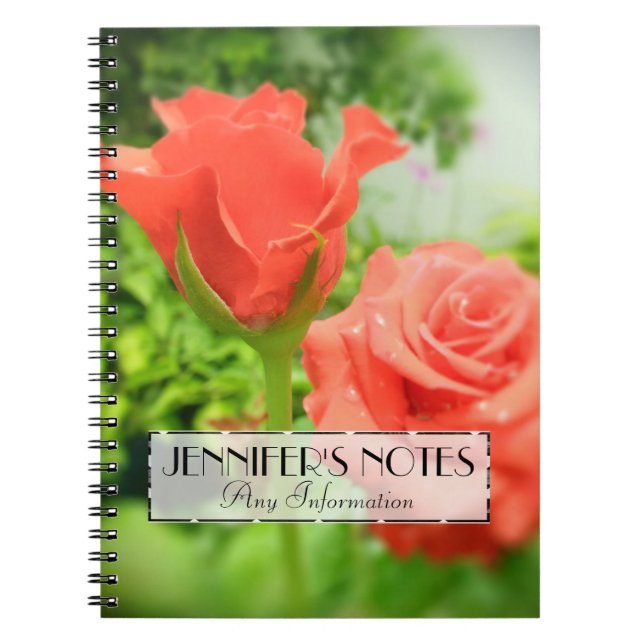 Romantic Rose Flowers Notebook (Front)