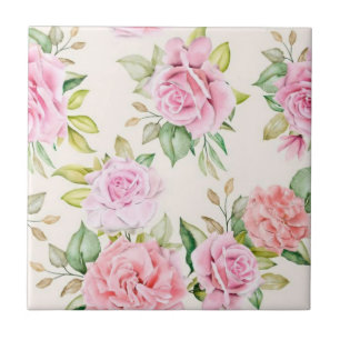 Romantic Rose Flowers Pattern-23799 Ceramic Tile