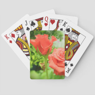 Romantic Rose Flowers Playing Cards