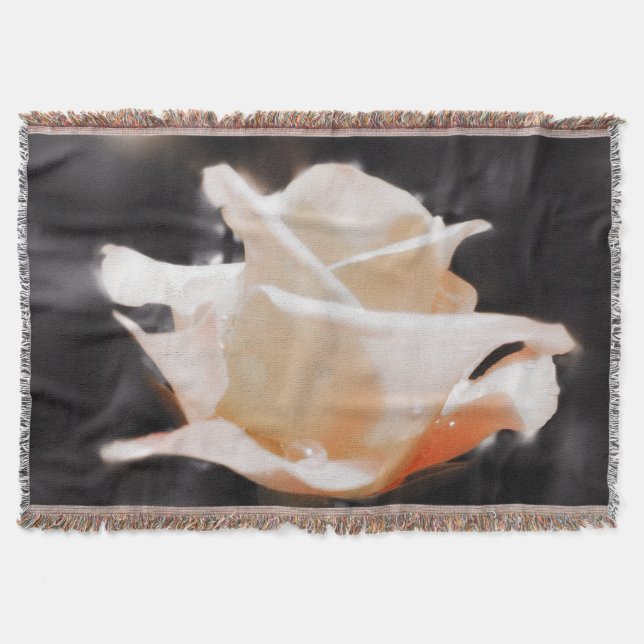 Romantic Rose Flowers Throw Blanket (Front)