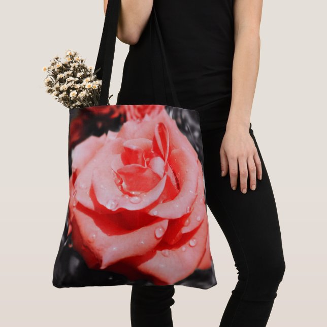 Romantic Rose Flowers Tote Bag (Close Up)