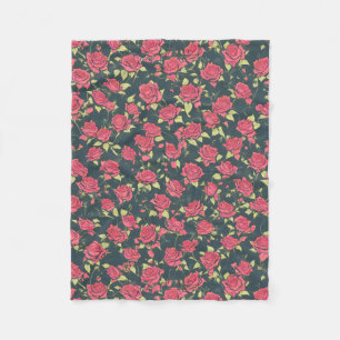 Romantic Rose Garden Fleece Blanket