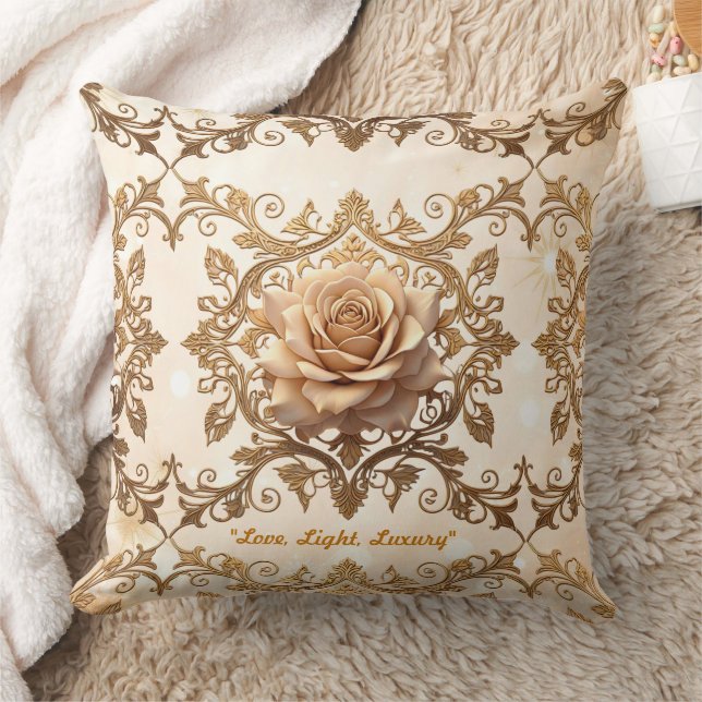 "Romantic Rose Glow" Cushion (Blanket)