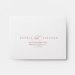 Romantic Rose Gold Calligraphy RSVP Envelope