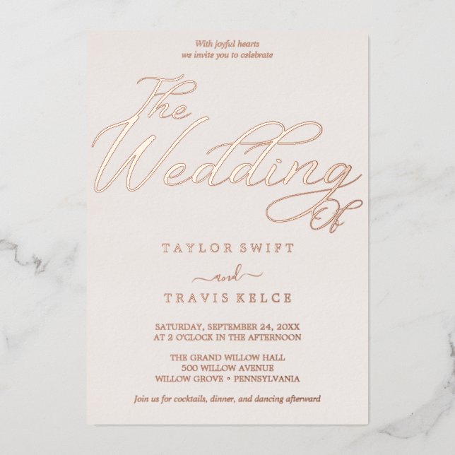 Romantic Rose Gold Foil | Blush All-in-One Wedding (Front)