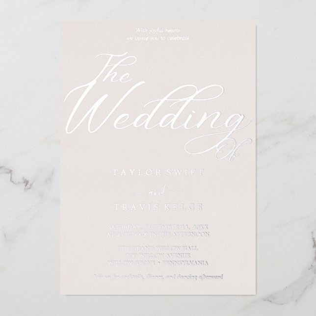 Romantic Rose Gold Foil | Blush All-in-One Wedding (Front)