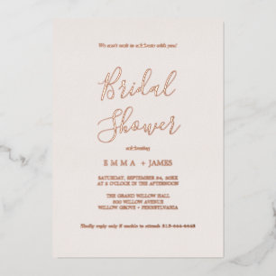 Romantic Rose Gold Foil Blush Bridal Shower