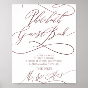 Romantic Rose Gold Photobooth Guest Book Sign