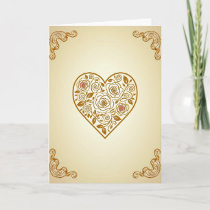 Romantic Rose Heart Card