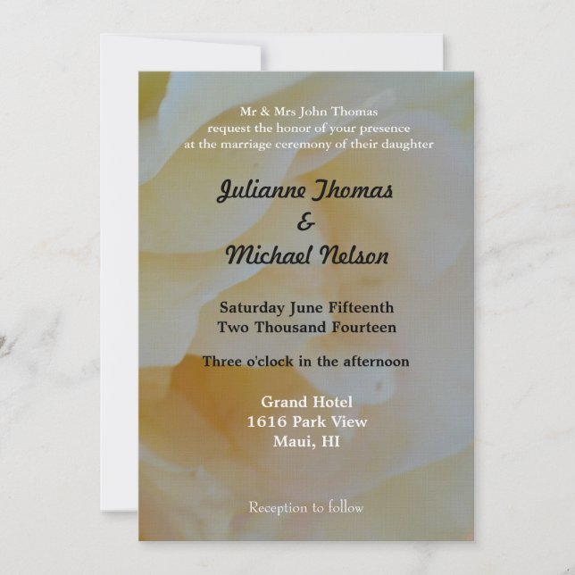 Romantic Rose Invitation (Front)