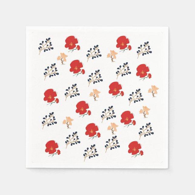 Romantic rose pattern Paper Napkins (Front)