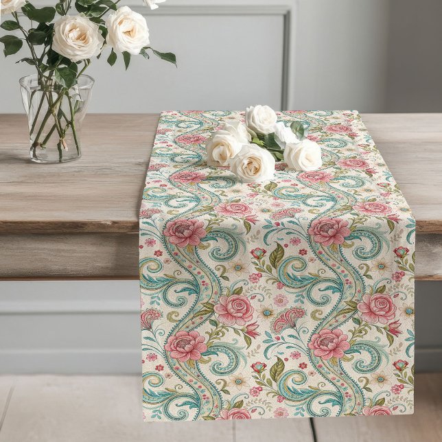 Romantic Rose Pattern Table Runner Victorian Charm (Romantic Rose Pattern Table Runner Victorian Charm)