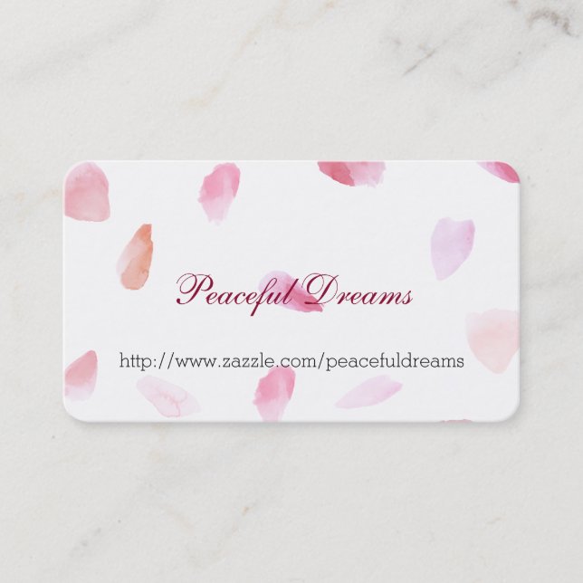 Romantic Rose Petals Business Card (Front)