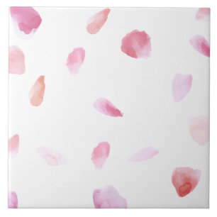 Romantic Rose Petals Ceramic Tile