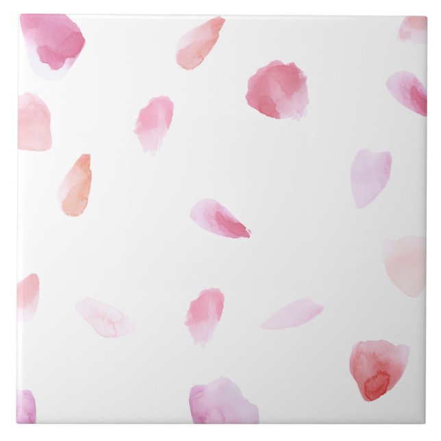 Romantic Rose Petals Ceramic Tile (Front)