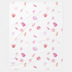 Romantic Rose Petals Fleece Blanket