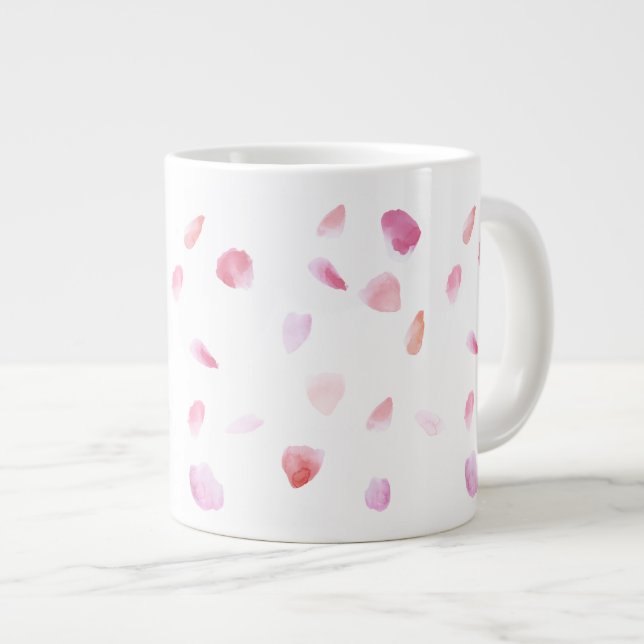 Romantic Rose Petals Large Coffee Mug (Front Right)
