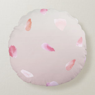 Romantic Rose Petals Round Cushion