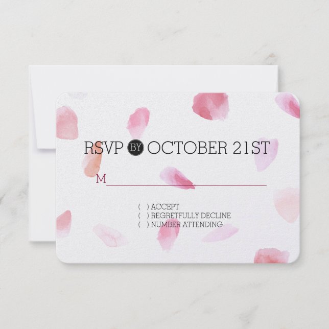 Romantic Rose Petals RSVP (Front)