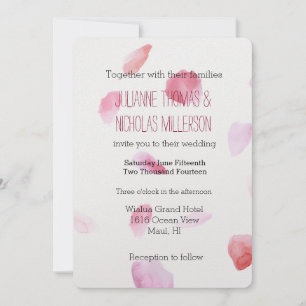 Romantic Rose Petals Wedding Invitation