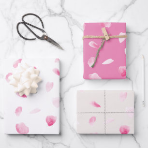 Romantic Rose Petals Wrapping Paper Sheet