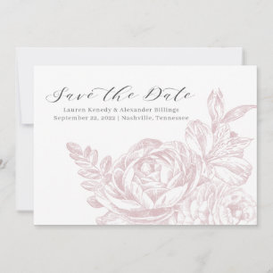 Romantic Rose Pink Wedding Save the Date