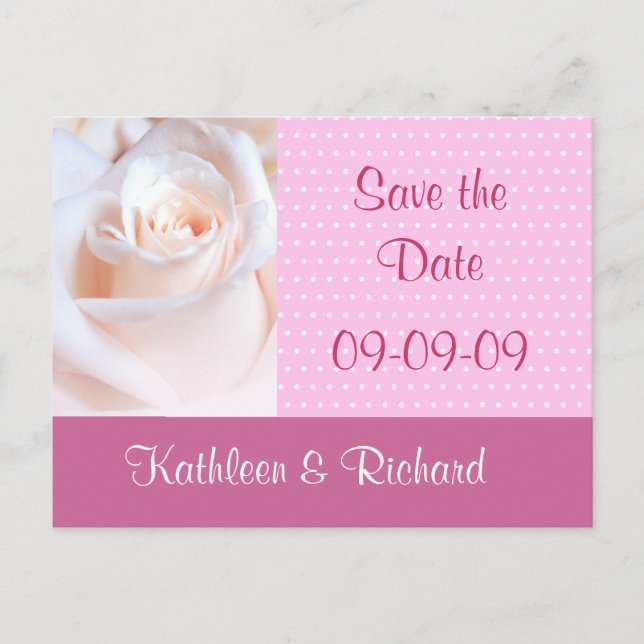 Romantic Rose Save the Date Postcard (Front)