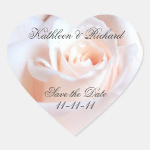 Romantic Rose Wedding Heart-shaped Labels