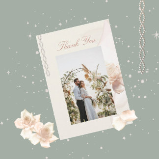 Romantic Rose Wedding Thank You Cards