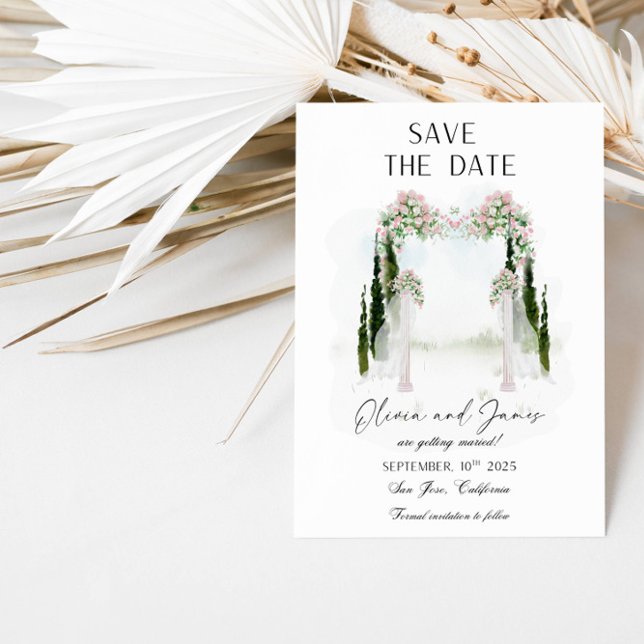 Romantic Roses Arch Save the Date Wedding Invitation (Creator Uploaded)