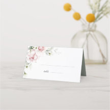 Romantic Roses | Blush Pink Wedding Place Card
