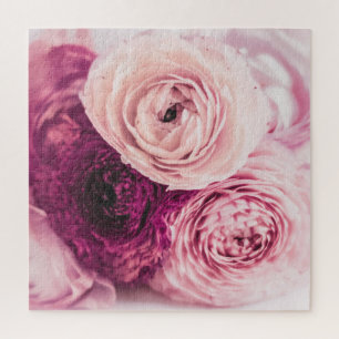 Romantic roses bouquet: vintage branding. jigsaw puzzle
