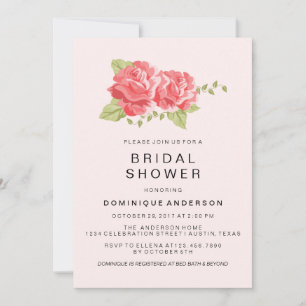 Romantic Roses Bridal Shower Invitation