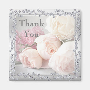 Romantic Roses & Diamonds Thank You Magnet