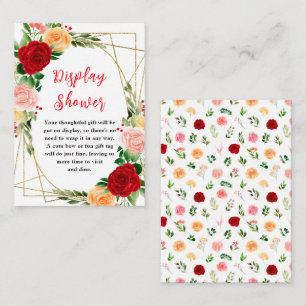 Romantic Roses Floral Baby Display Shower Enclosure Card