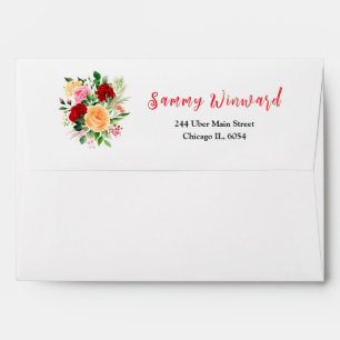 Romantic Roses Floral Bridal Shower Envelope