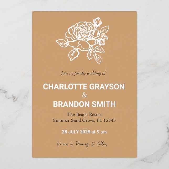 Romantic Roses Floral Wedding  (Front)