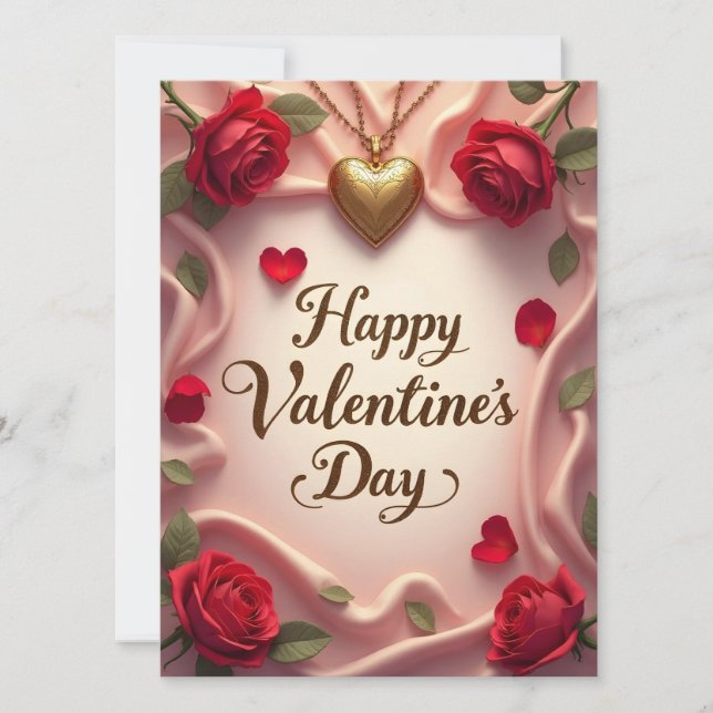 Romantic Roses & Heart Valentine Design (Front)